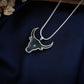 Mighty Bull Turquoise And Silver Men Pendant