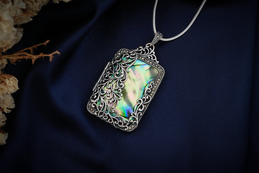 Abalone Silver Artistic Men Pendant