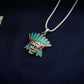 Tribal Protector Silver Turquoise Men Pendant