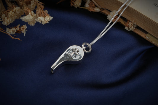 Silver Emergency Whistle Pendant