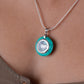 Piggy Dial Turquoise Silver Pendant