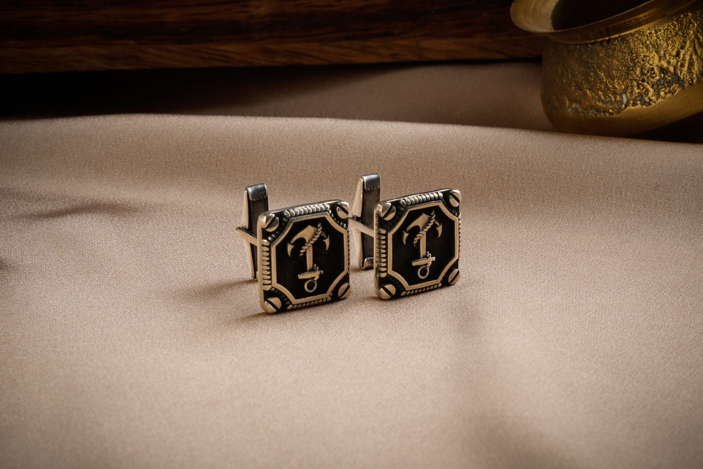 Anchor Silver Cuff Links