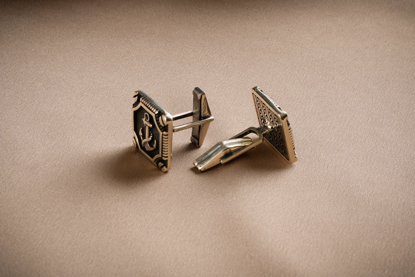 Anchor Silver Cuff Links