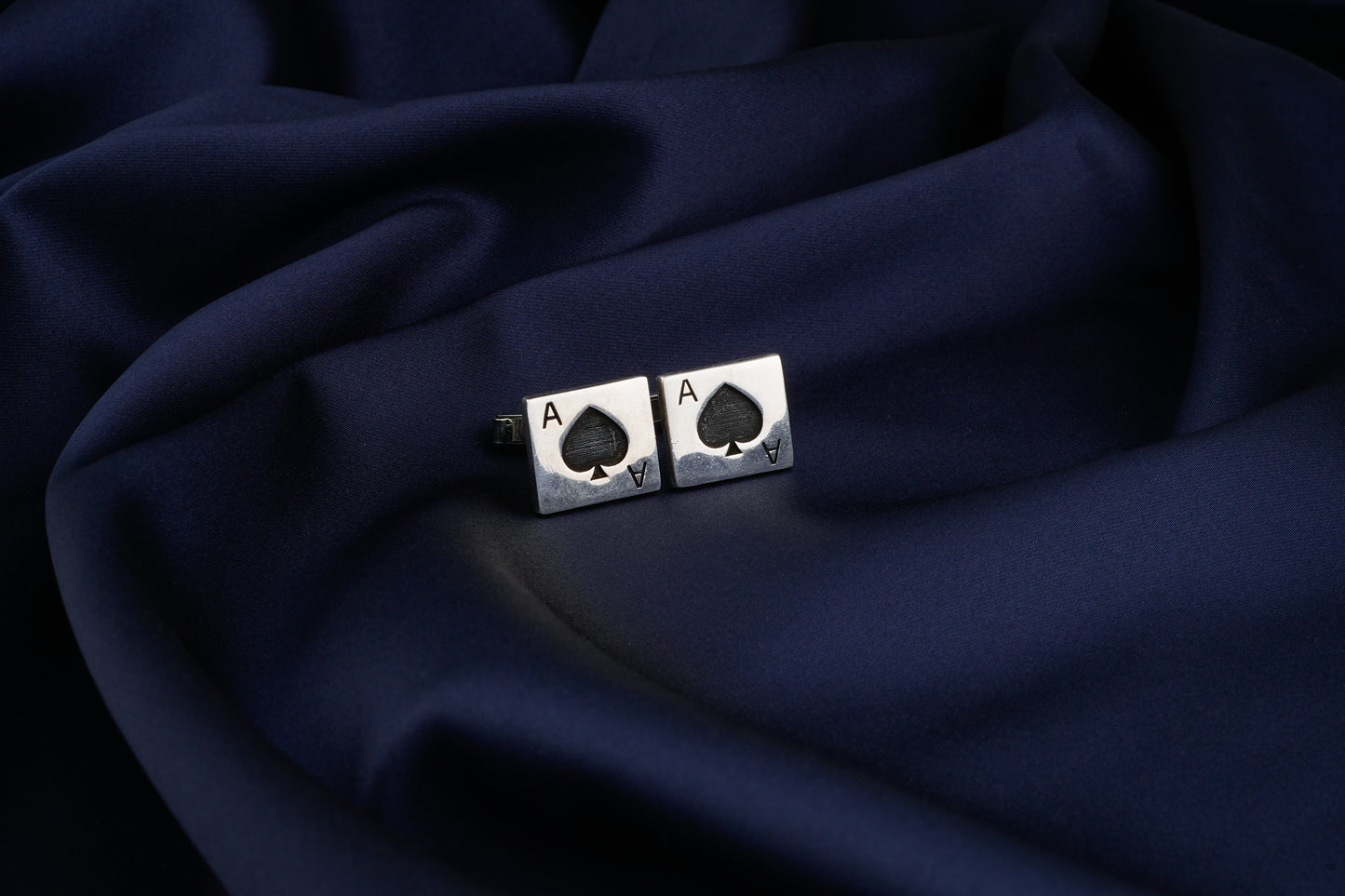 "Ace Of Spade" Men Silver Cuff Links