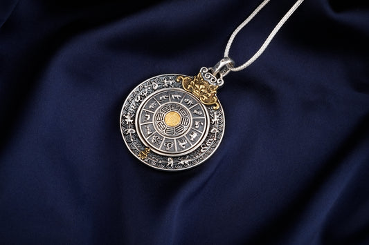 Revolving Tibetan Buddhist Symbols And Zodiacs Pendant