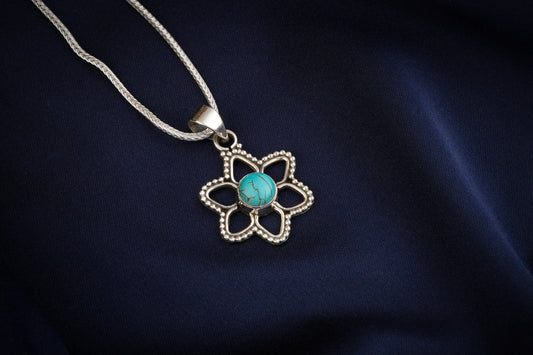 Turquoise Flower Pendant