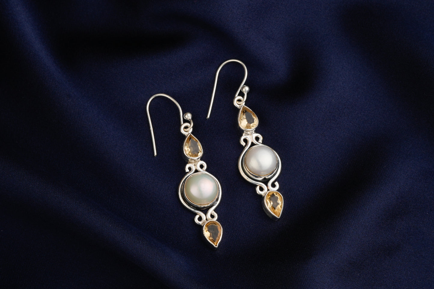 Freshwater Pearl Citrine Drop Earrings