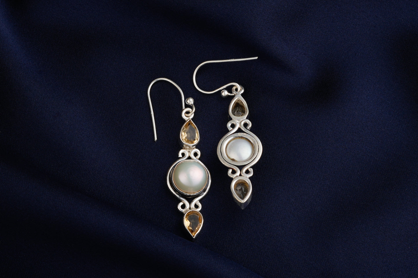 Freshwater Pearl Citrine Drop Earrings