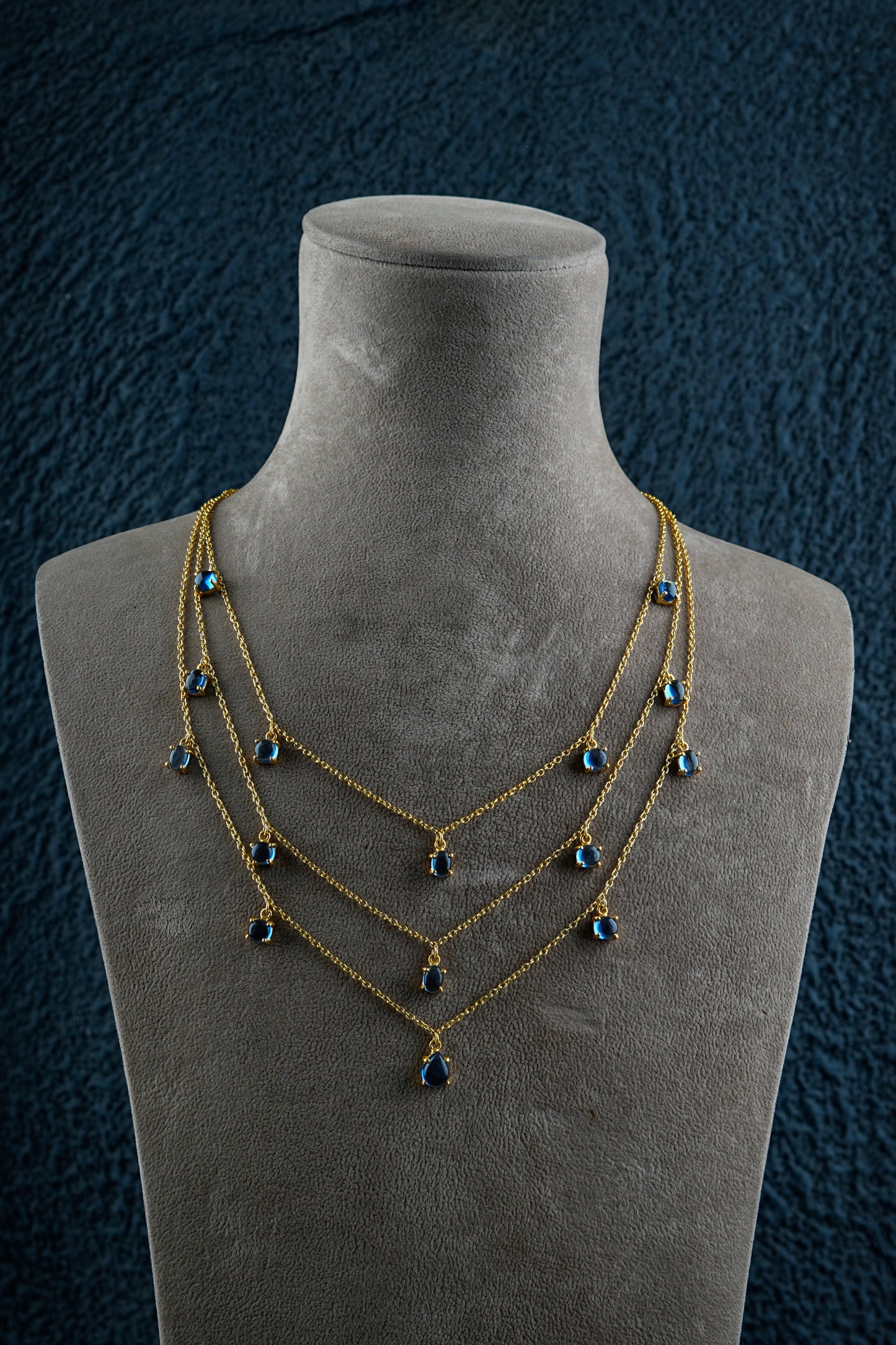 Blue Crystal Magic Layered Necklace