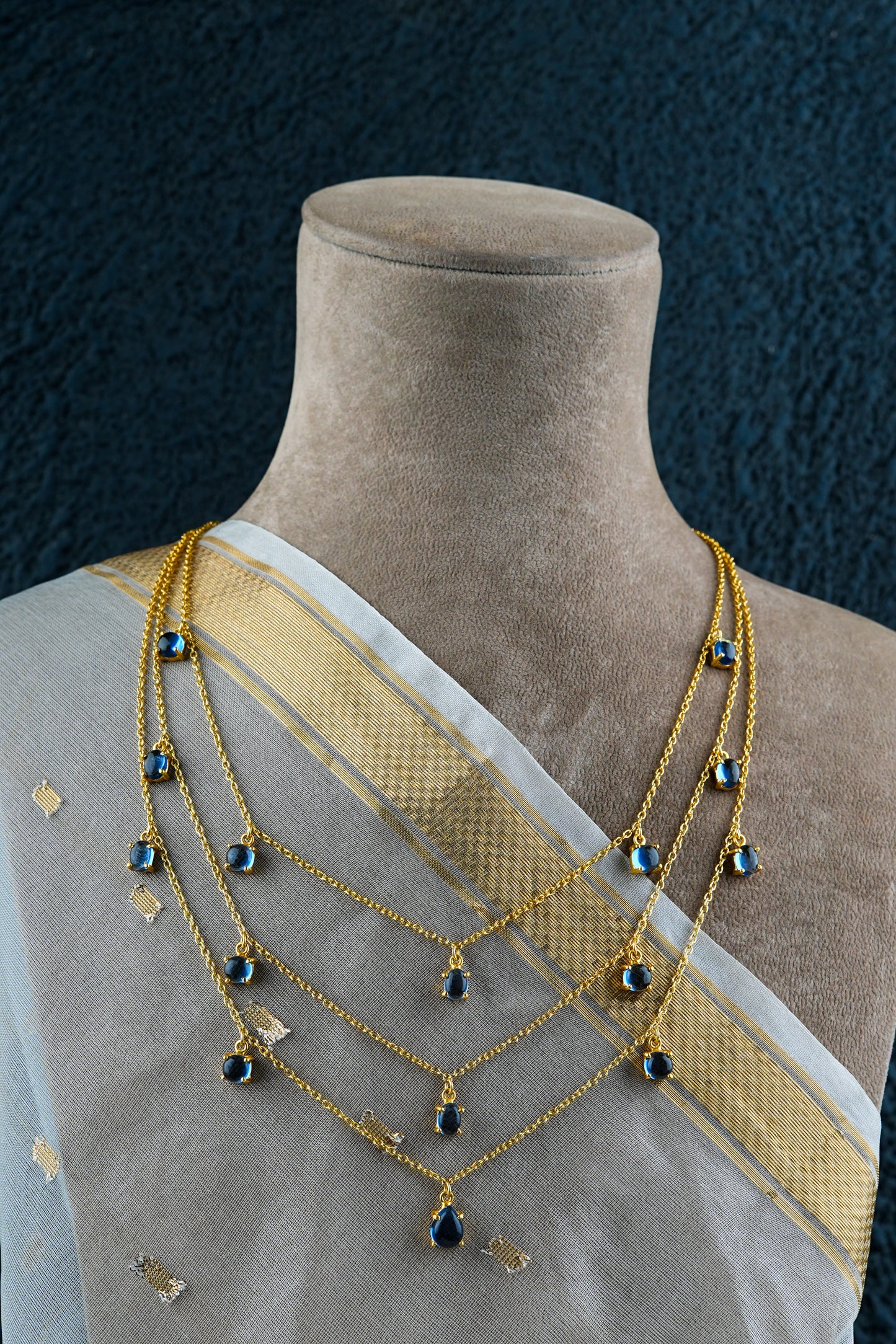 Blue Crystal Magic Layered Necklace