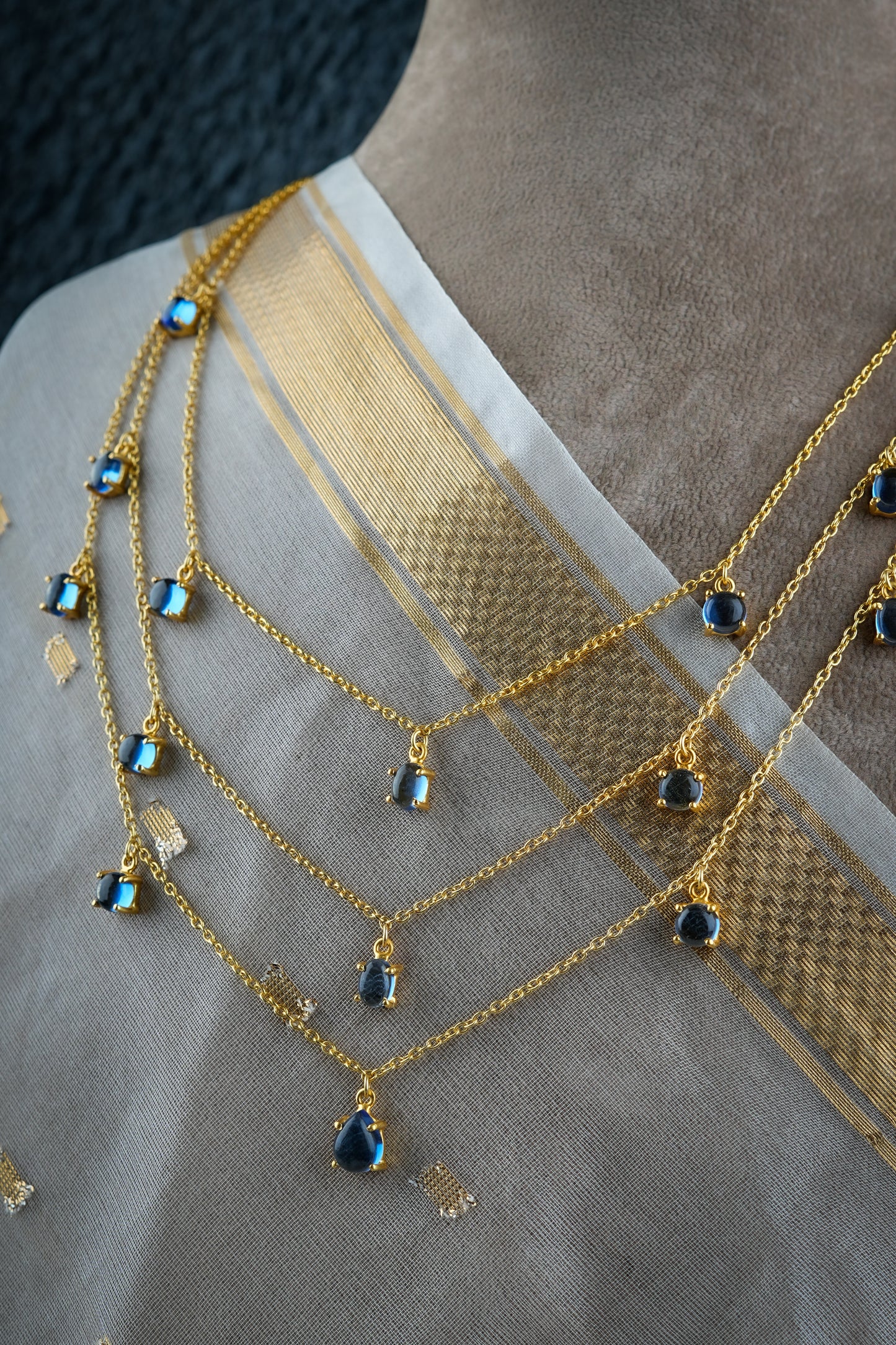 Blue Crystal Magic Layered Necklace