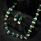 Emerald Green Stones And Pearls Set