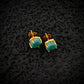 Natural Uncut Amazonite Gemstone Studs