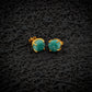 Natural Uncut Amazonite Gemstone Studs