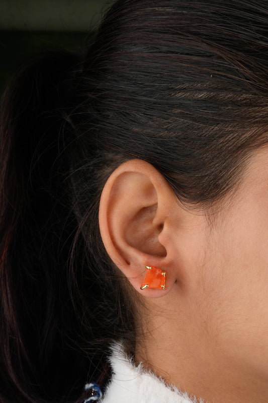 Uncut Carnelian Studs