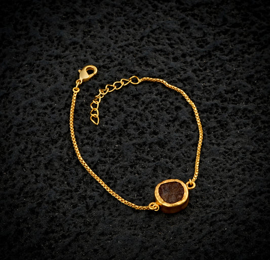 Uncut Round Citrine Bracelet