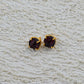 Natural Uncut Garnet Gemstone Studs