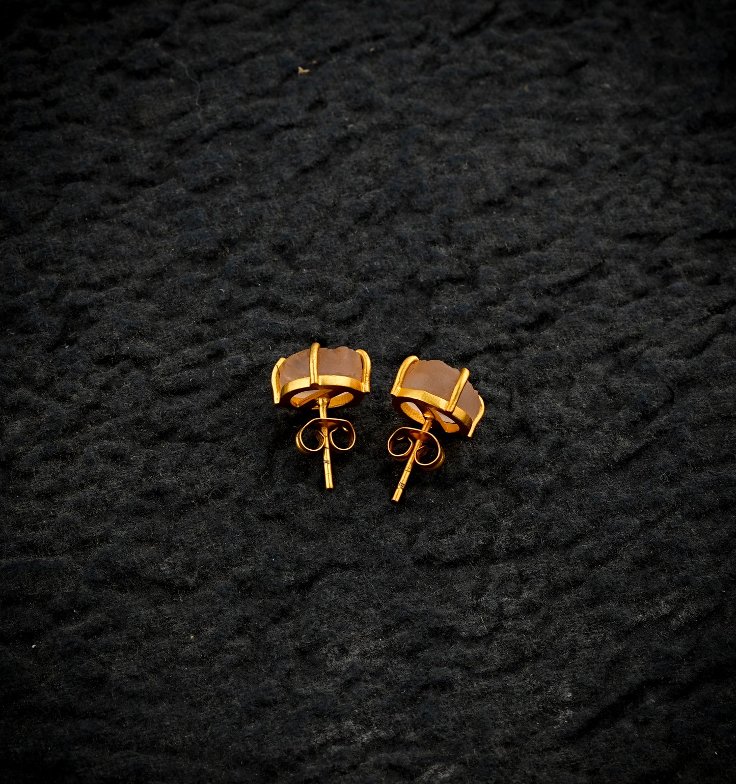 Natural Uncut Citrine Studs