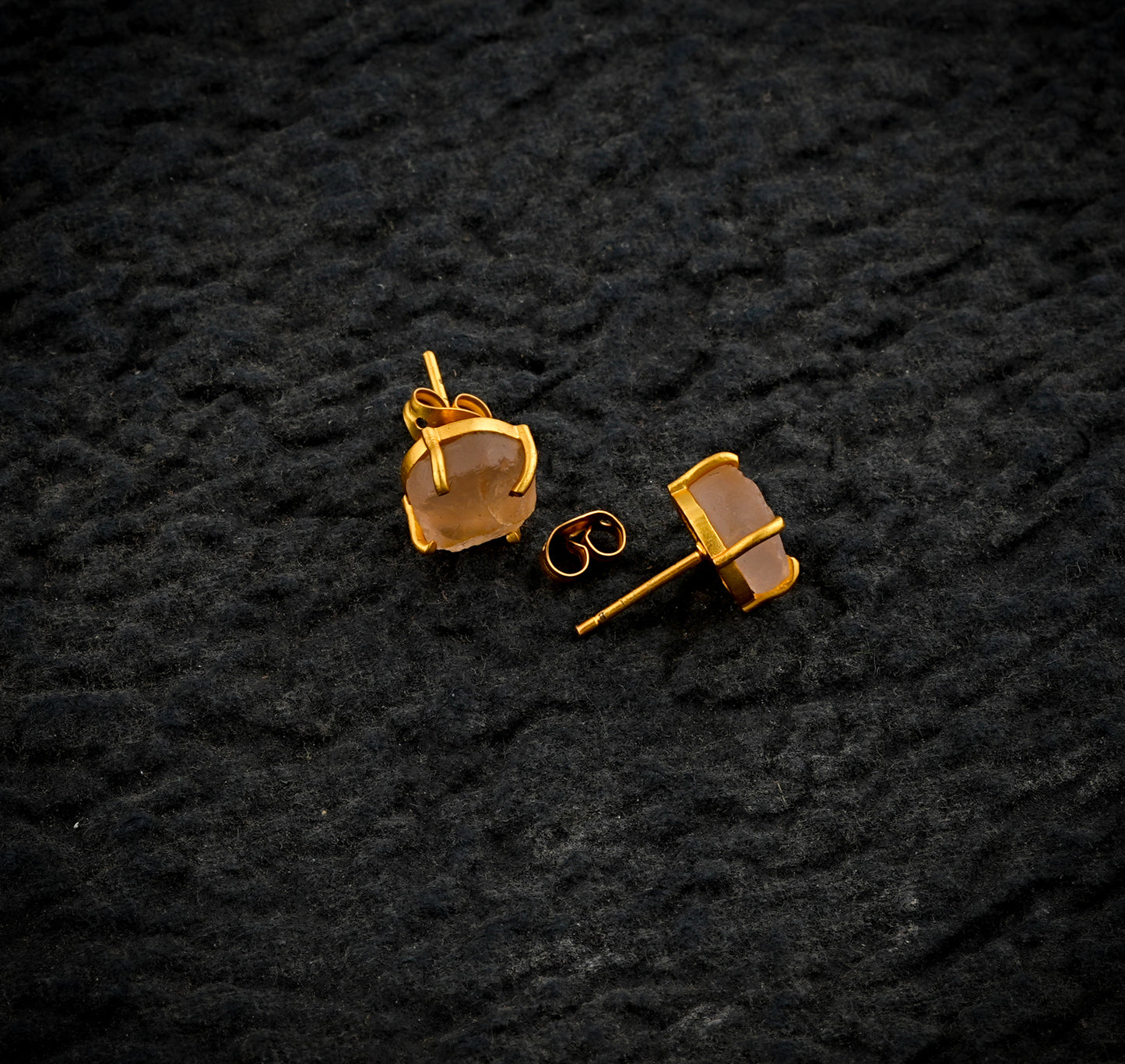 Natural Uncut Citrine Studs