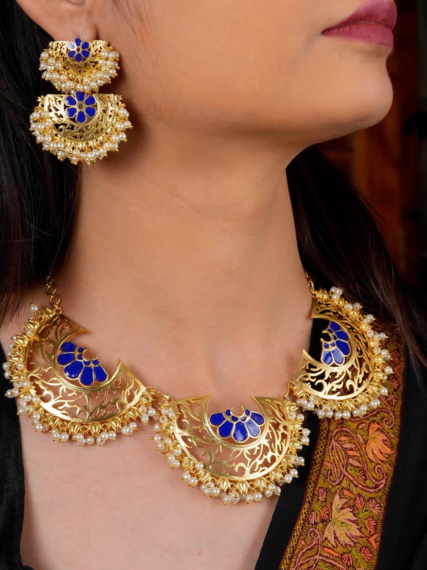 Maharani Necklace with Marigold Duet Earrings