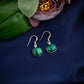 Hexagonal Stone Drop Silver Earrings