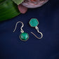 Hexagonal Stone Drop Silver Earrings