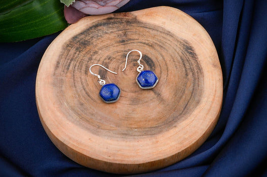 Lapis Lazuli Hexagonal Earrings