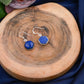 Hexagonal Stone Drop Silver Earrings