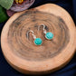 Hexagonal Stone Drop Silver Earrings