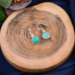 Hexagonal Stone Drop Silver Earrings
