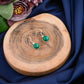Round Stone Silver Earrings