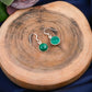 Round Stone Silver Earrings
