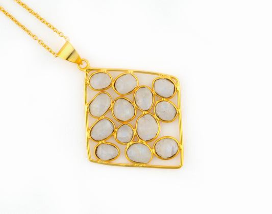 Moonstone Square Necklace