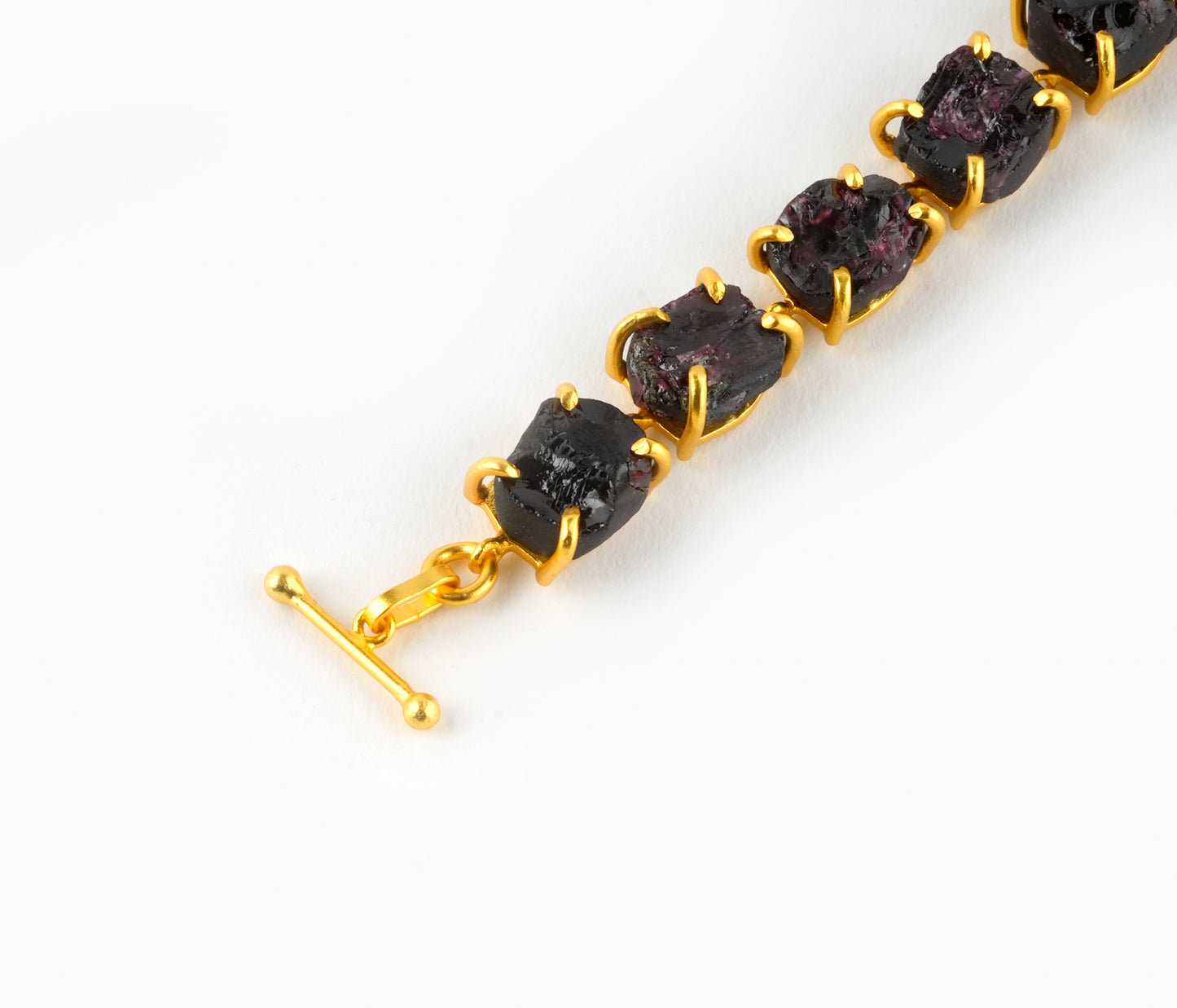 Uncut Natural Garnet Gemstone Bracelet