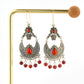 Retro Ruby Silver Earrings