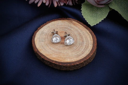 Trilliant Cut Victorian Solitaire Studs