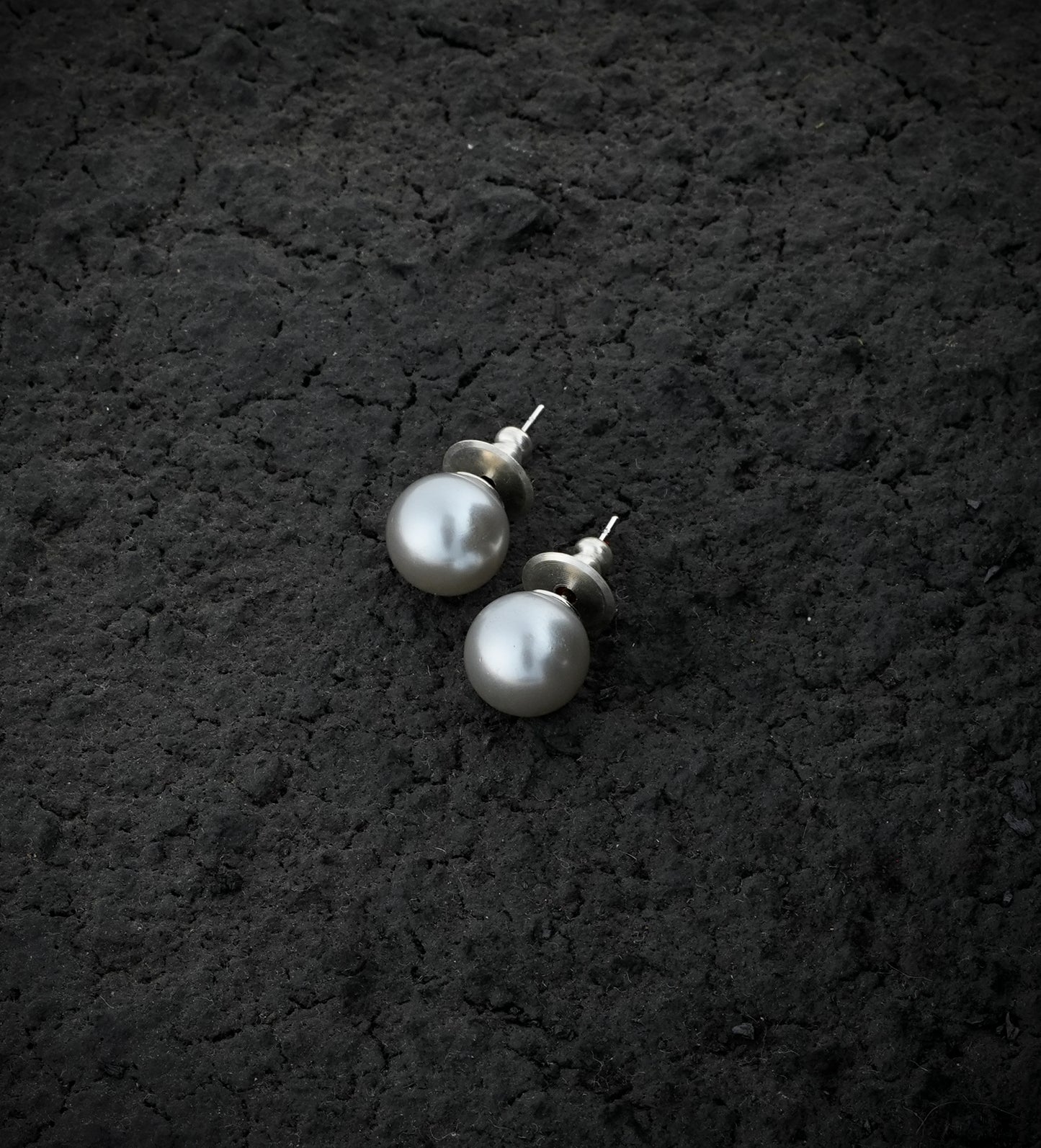 Synthetic Grey Pearl Studs