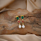 Emerald Ruby Pearl Earrings