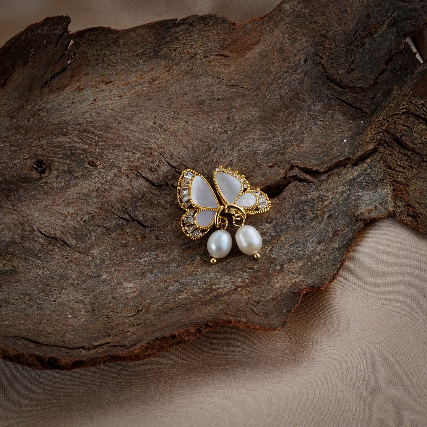 Serene Pearl MOP Butterflies Studs