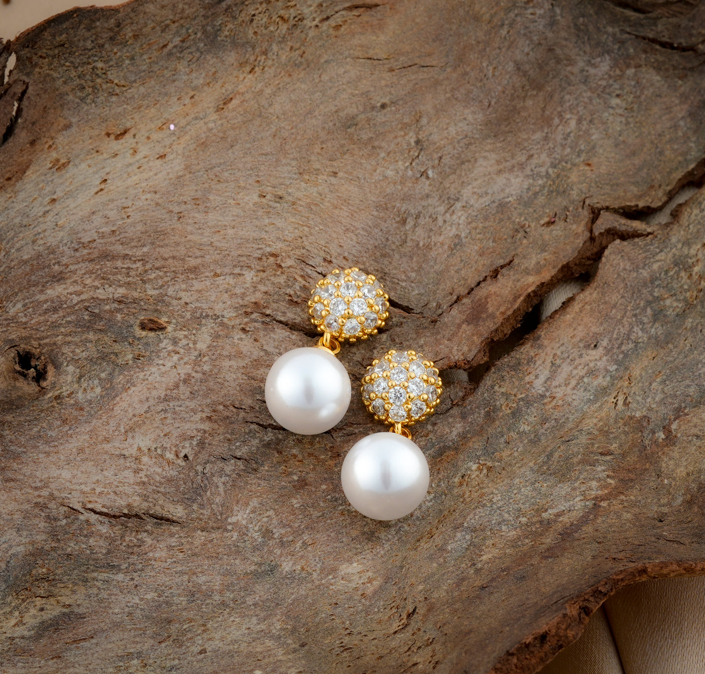 Gold Plated Pearl Drop Earrings