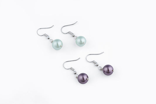 Purple And Lime Green Combo Earrings