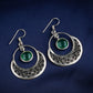 Silver Green Onyx Danglers