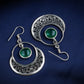 Silver Green Onyx Danglers
