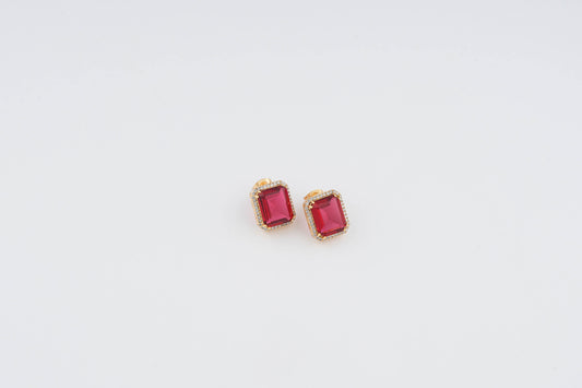 Ruby And Zircon Studs