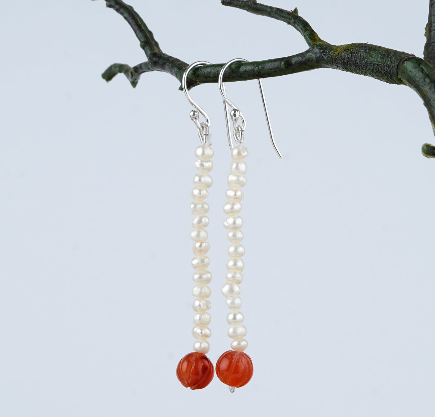 Pearl Carnelian Danglers