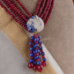 Scarlet lagoon Red And Blue Necklace