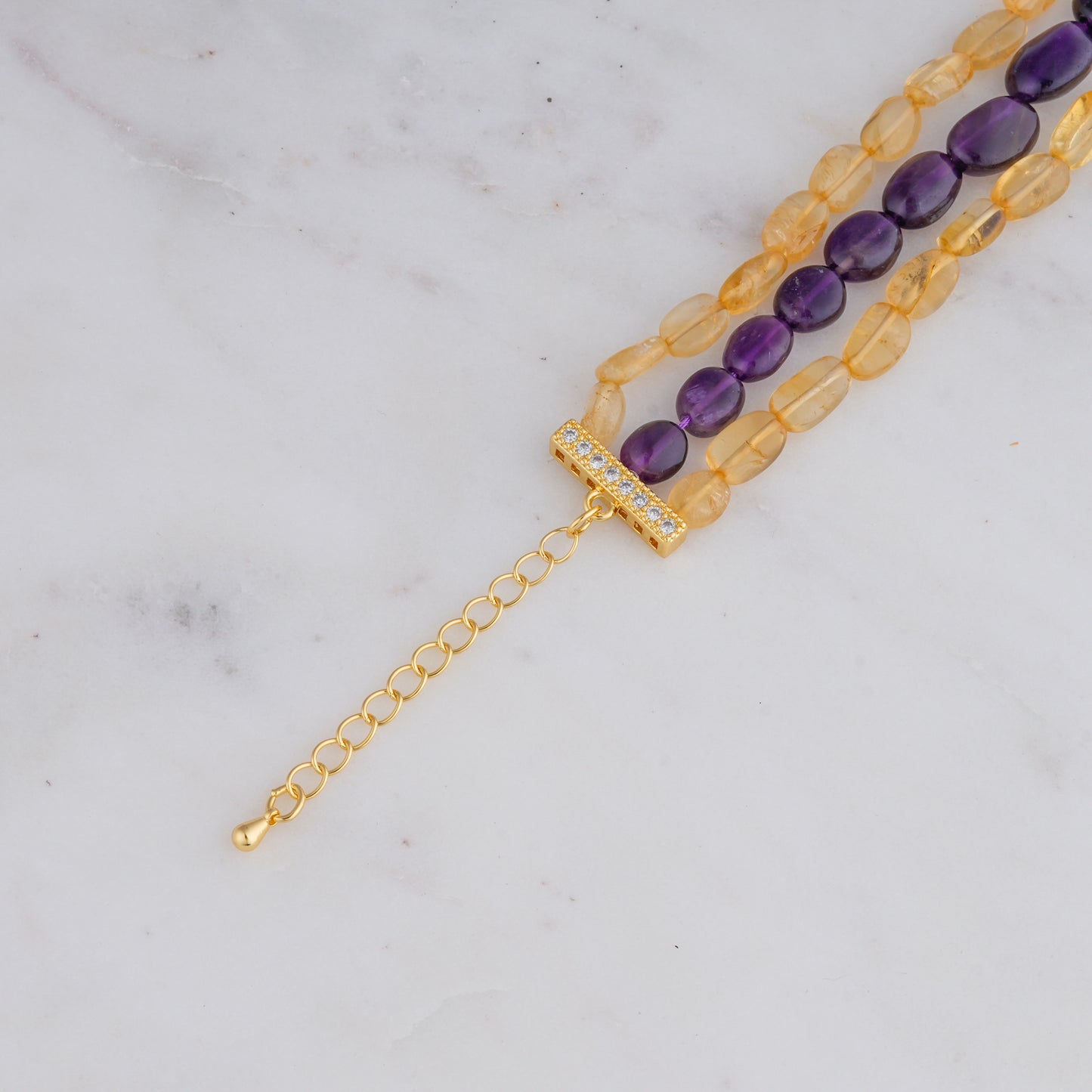 Citrine And Amethyst Bracelet