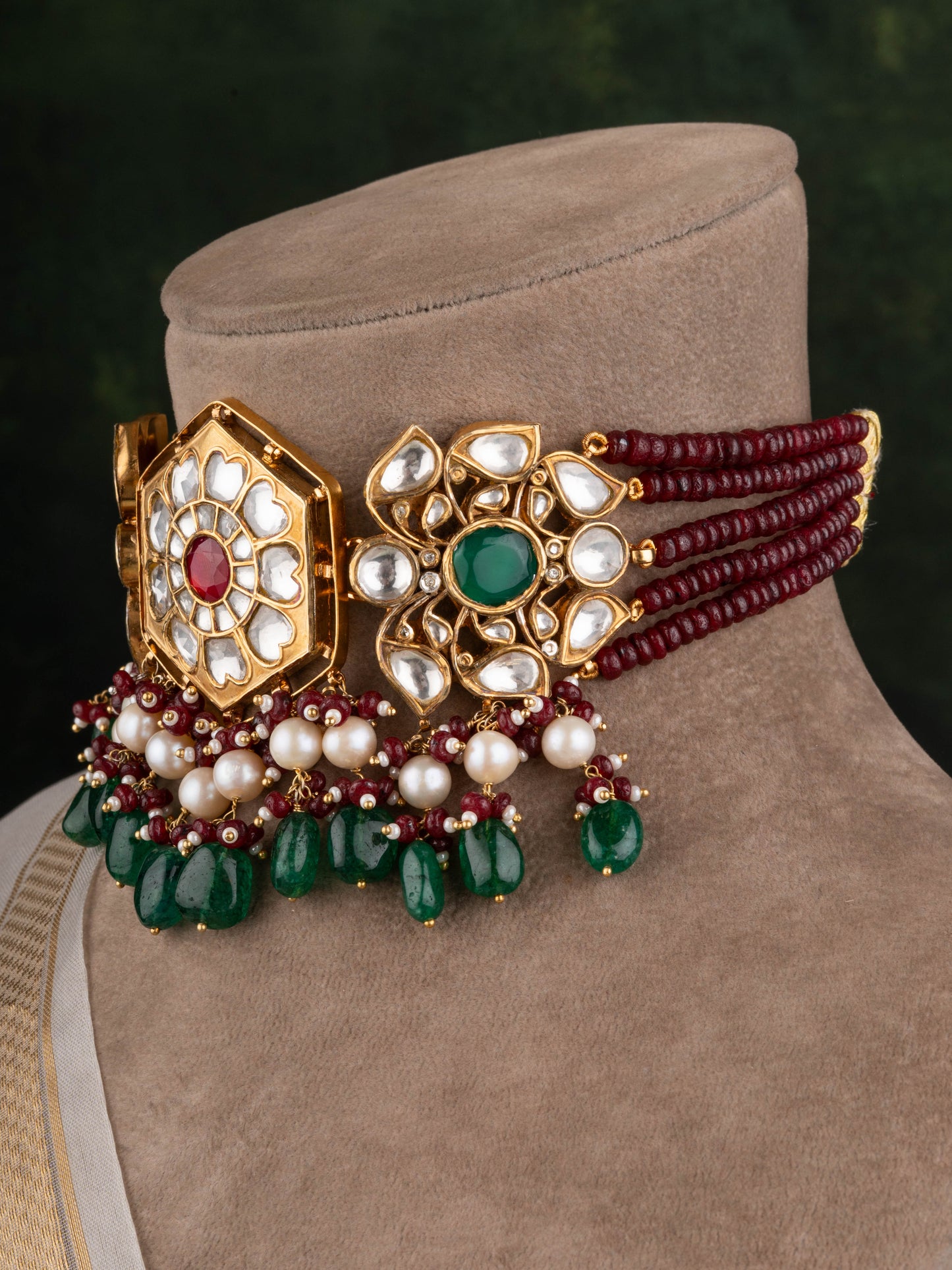 Ethnic Kundan Gold-Plated Silver Necklace