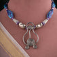 Gypsy Indigo Silk Thread Silver Necklace