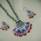 Hand Painted Enamelled Silver Necklace Set
